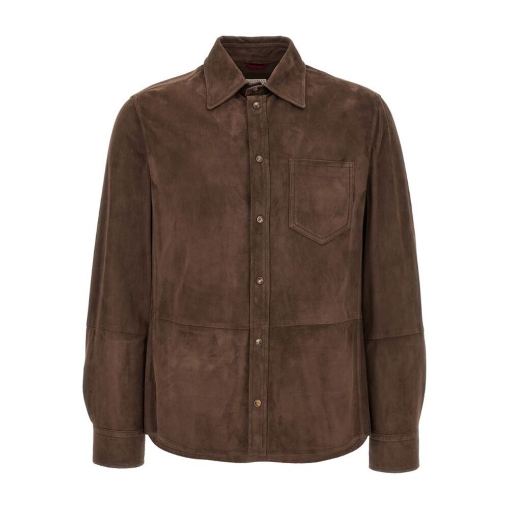 Brunello Cucinelli Men's Suede Overshirt
